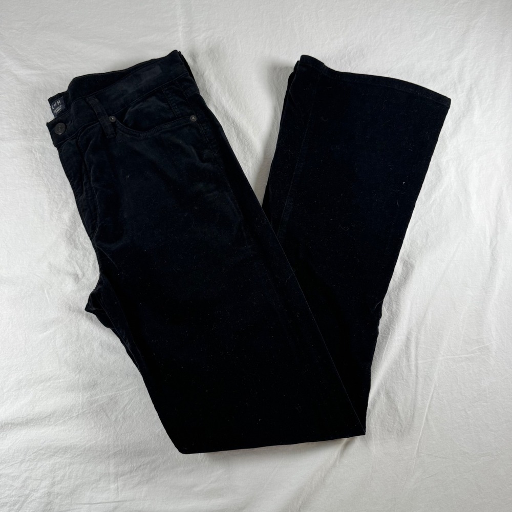 Citizens of Humanity Women's Size 29 Black Velour Taylor Slim Bootcut Pants